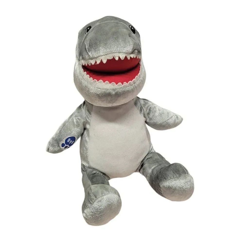 Build A Bear Toothy Shark Plush 16" Stuffed Animal Fish Silver Gray BAB Retired